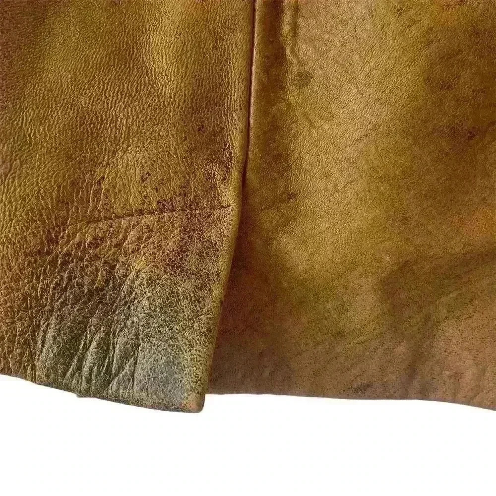 Philip Noel Vintage Leather Skirt Women's Size 8 Brown Knee Length - Picture 5 of 8